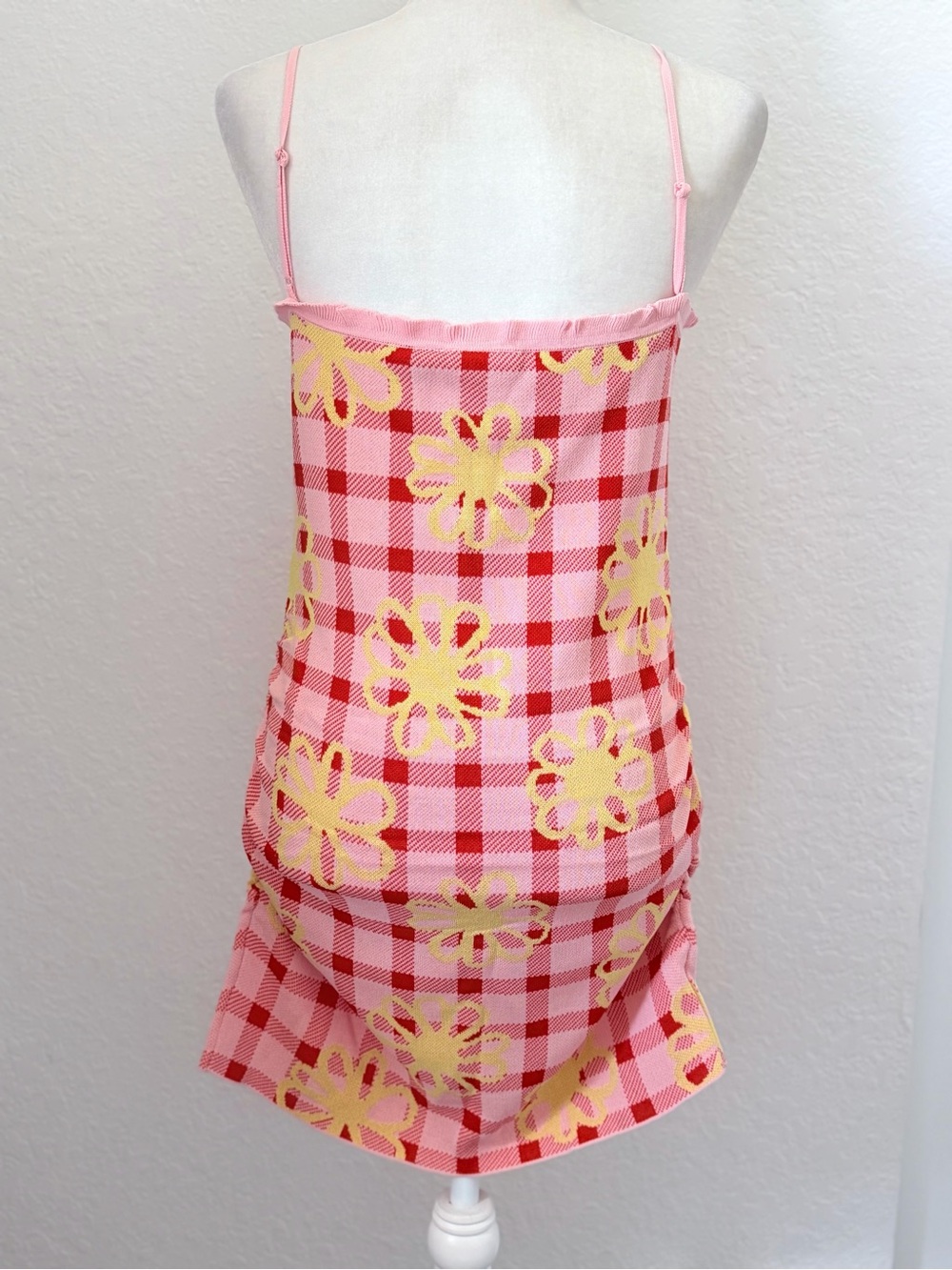 NWT Farm Rio x Anthropologie Knit Cutout Pink Mini Dress Size M - Picture 6 of 9